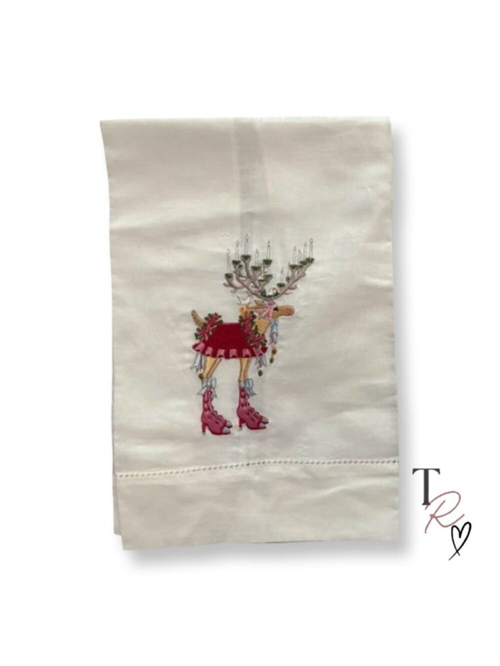 Patience Brewster MacKenzie-Childs Dash Away Donna Reindeer Tea Towel Christmas